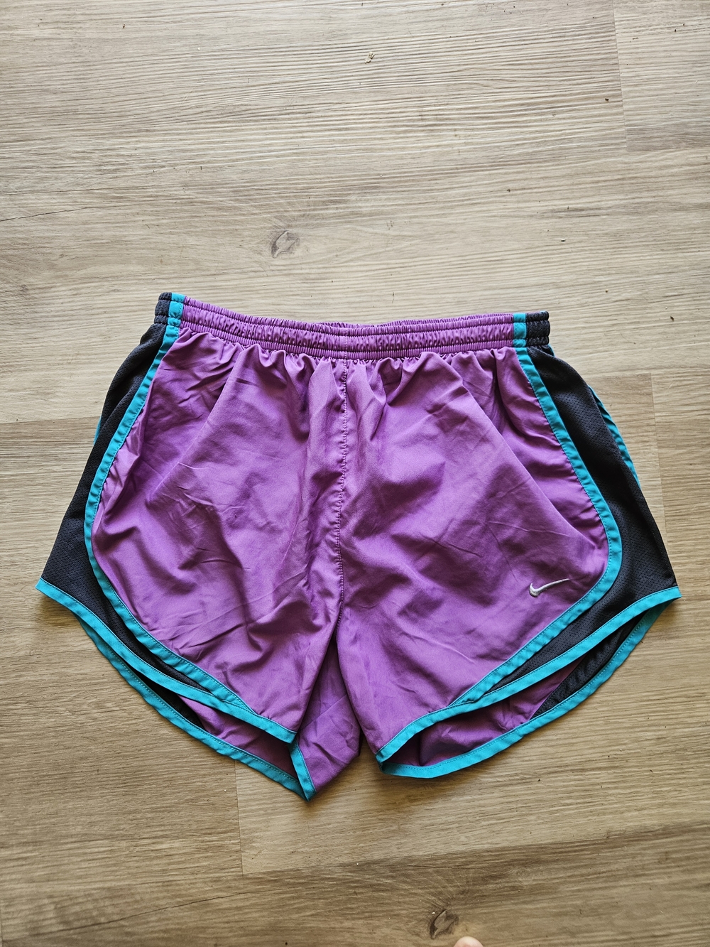 Nike Tempo Dry Fit Running Shorts Size 0 XS Purple Black Teal Trim